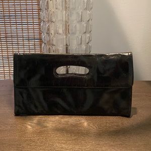 Hobo black leather clutch